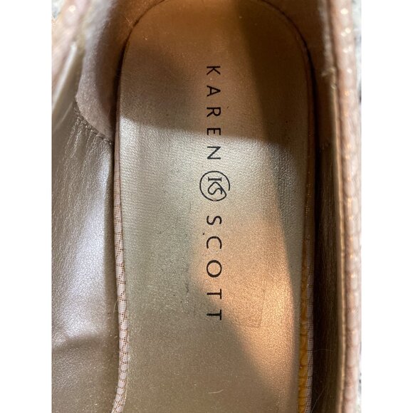 Karen Scott Peep Toe Pumps 10M  NudeTextured Slip-On Heels Women’s Classic Dress - Picture 6 of 8